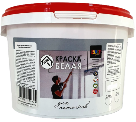 Краска ВД для потолков  "Dekor paint" белая  3 кг