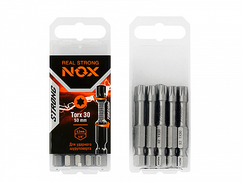 Бита torsion E 6.3 tx-30-50, 10шт/уп в коробке "NOX STRONG" 339305