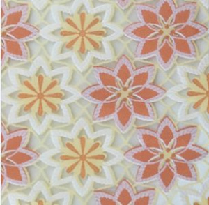 Клеенка EASY LACE YL-121F2 ажурная ПВХ розовая с желтым 1,32*22м