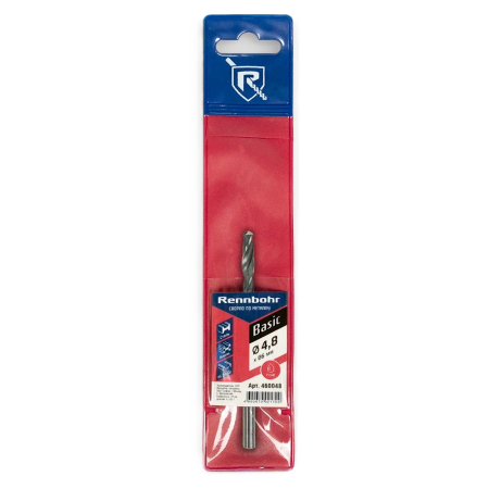 Сверло по металлу ЦХ 4.8*86мм HSS-R, 1шт/уп RENNBOHR BASIC 460048