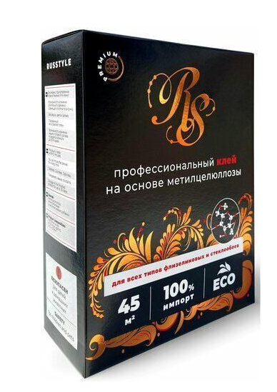 Клей обойный "RusStyle" флизилиновый/для стеклообоев 250г (30)  (на 45 кв м)
