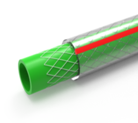 Шланг ПВХ цветной color Green-red 02 ф18мм/т.с. 1,9мм (бух.25м) РАСПРОДАЖА/УЦЕНКА
