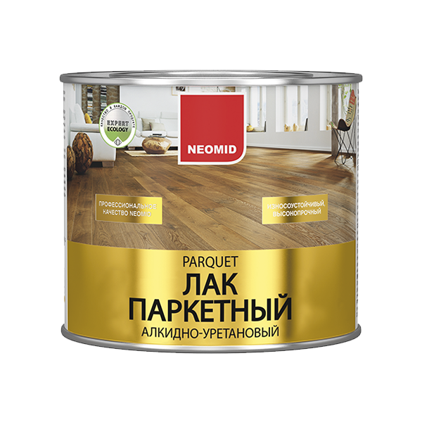 Лак паркетный алкидно-уретановый п/матовый Неомид 2,5л (6)  А