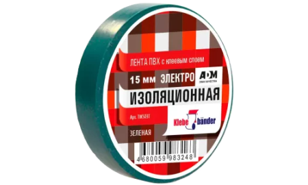 Изолента ПВХ 15 х 20 зеленая Klebebander TIK503Т (8) ССС