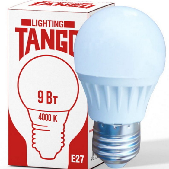 Лампа светодиодная TANGO шарик 9W E27 4000K 220V (TANGO LED G45-9W-E27-W)