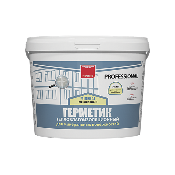Герметик строительный "NEOMID mineral professionail" 15кг ведро (БЕЛЫЙ)