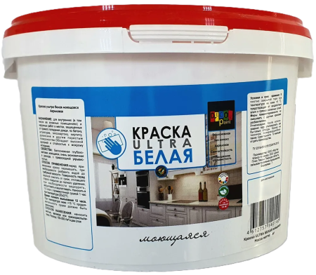 Краска ВД моющая  "Dekor paint" супербелая  1,3 кг (10)