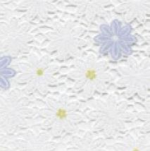 Клеенка EASY LACE YL-062C ажурная ПВХ белая с синим цветком 1,32*22м