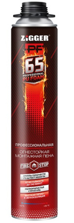Пена "ZIGGER PF"  FIRESTOP огнестойкая 65л, 750мл, 910г (12)