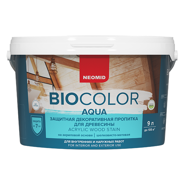 Декоративная пропитка Неомид BIO COLOR aqua Светлый дуб (0,9л) (6)  "НЕ ГРУЗИМ ПРИ -С°"