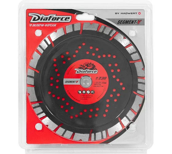 Диск алмазный "Diaforce Segment-V Basik" 230*22.23*14*2.7 мм сухой срез 505230V