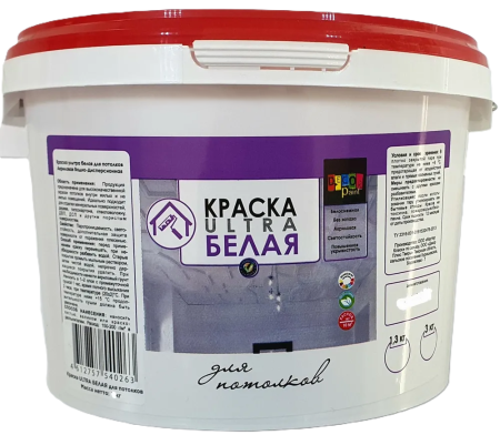 Краска ВД для потолков  "Dekor paint" супербелая  6 кг