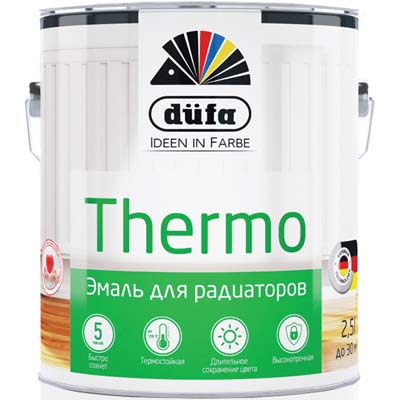 Эмаль "Dufa THERMO" для отопительных приборов алкидная белая  2,0л (2)