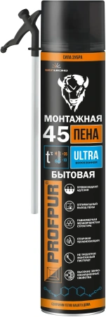 Пена бытовая PROFPUR MEGA 65л всесезонная, 870мл, 985г (12)