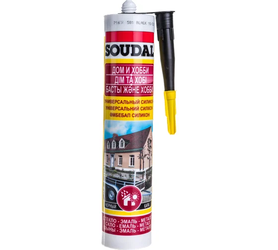 Герметик силиконовый "SOUDAL" универсальный черный 300мл (15)