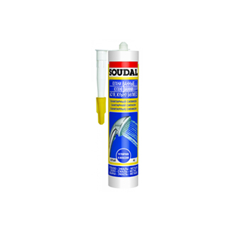 Герметик силиконовый "SOUDAL" санитарный белый 280/300мл