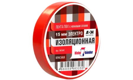 Изолента ПВХ 15 х 20 красная Klebebander TIK504Т (8) ССС