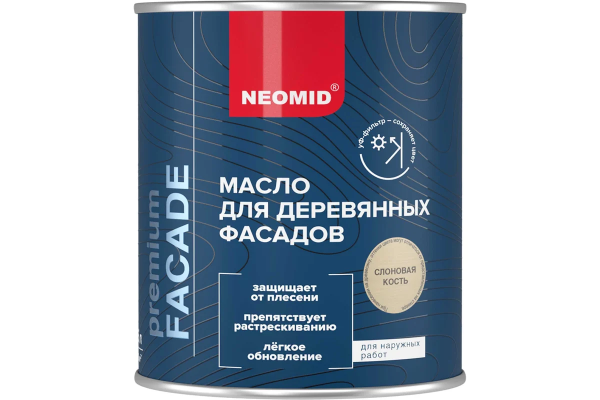Масло для деревянных фасадов "NEOMID PREMIUM FACADE" слоновая кость 0,75л (12)