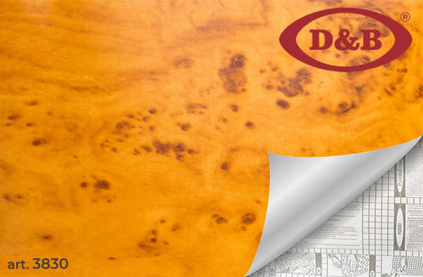3830 Пленка самоклеящаяся D&B 0,45*8м  дерево береза карельская  /20