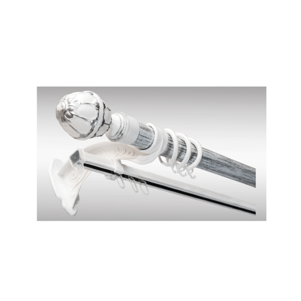 Карниз "Венеция/Валанс" с закрытым кронштейном 3,0м Белое серебро МК составной