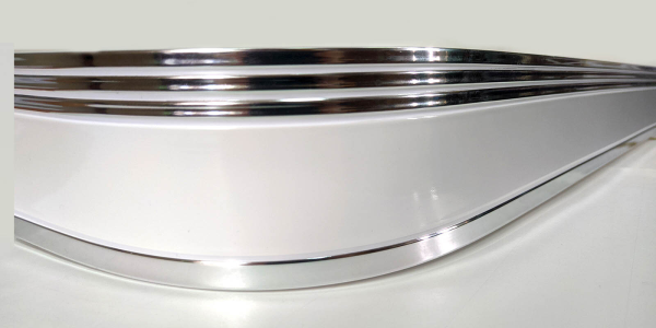 Карниз потолочный 2-х ряд. 3,2м с блендой+повороты "Элегант 7смм" "BroDecor"  №011 бел/серебро CCC