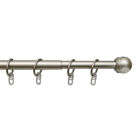 Телескоп.однорядн.карниз, Наконечник Классика, Матовый никель, 16/19мм ,160-320см,