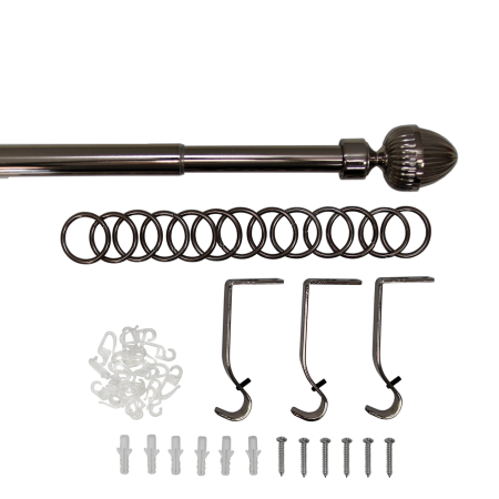 Телескоп.однорядн.карниз, Наконечник Орех, Коньяк, 16/19мм ,160-320см,