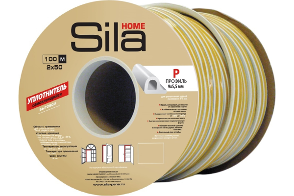 Уплотнитель Р 9х5,5мм белый "Remontix"/Sila pro Польша (100м)