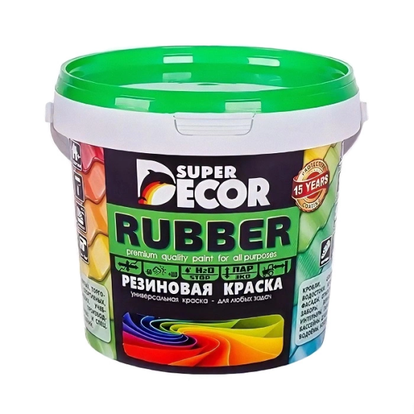 Резиновая краска "SUPER DECOR" RAL 1015, аттика, 3 кг "НЕ ГРУЗИМ ПРИ -С°"