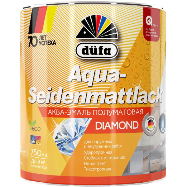 Эмаль "Dufa SEIDENMATT" полуматовая белая  0,75л
