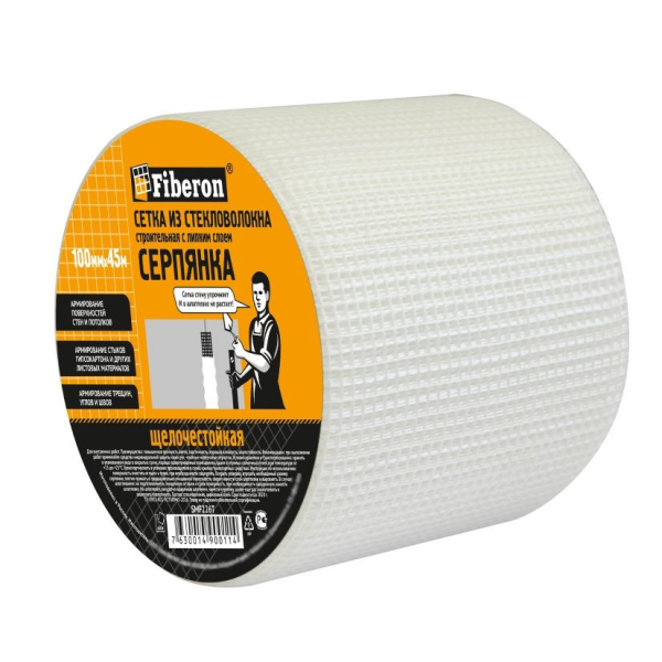 Серпянка 100мм*45м самоклеющаяся SMF226T Fiberon (18)