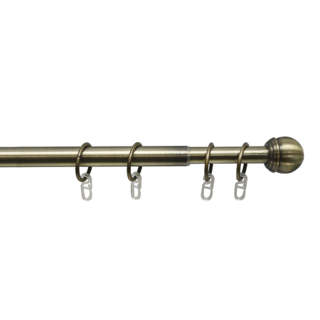 Телескоп.однорядн.карниз, Наконечник Классика, Золото антик, 16/19мм ,160-320см,