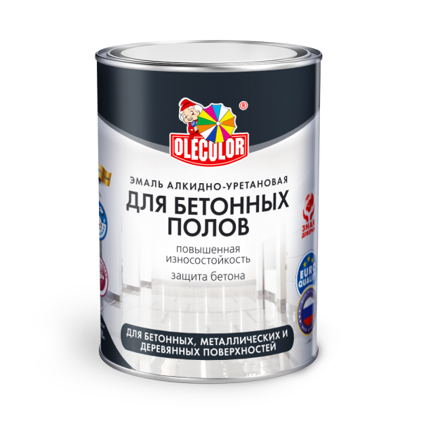 Эмаль для бетонных полов алкидно-уретановая красно-коричневый "OLECOLOR" 2,7кг (6)