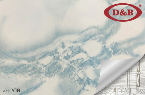 Y18 Пленка самоклеящаяся D&B 0,45*8м  мрамор ярко-голубой  /20
