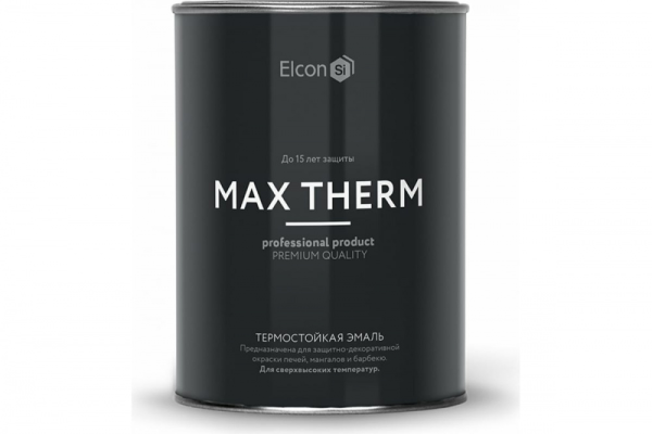 Эмаль термостойкая "Elcon" серебристая 700 градусов, аэрозоль, 520мл (12)