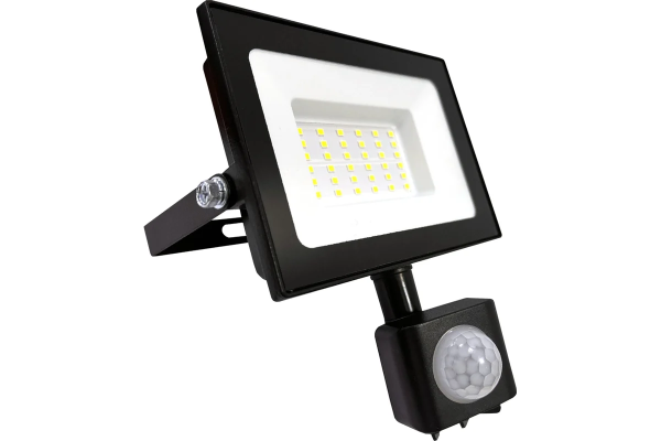 Прожектор LED с датчиком движения 50W VLF8-D2-50-6500-B 6500К 6000Lm 220V IP65 (руч регул) ч
