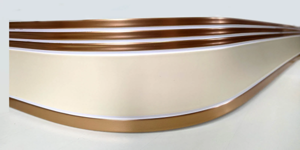 Карниз потолочный 3-х ряд. 3,4м с блендой+повороты "Элегант 7смм" "BroDecor"  №201 беж/бронза  N ССС