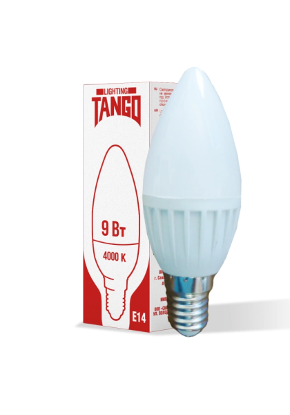 Лампа светодиодная TANGO свеча 9W E14 4000K 220V (TANGO LED C37-9W-E14-W)