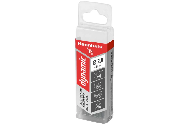 Сверло по металлу ЦХ  2,0х49мм, HSS-G, P6M5, 20шт/уп, RENNBOHR DYNAMIC PROM 666020