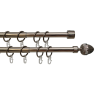Телескоп.двухряд.карниз, Наконечник Орех, Коньяк, 16/19мм ,160-320см,