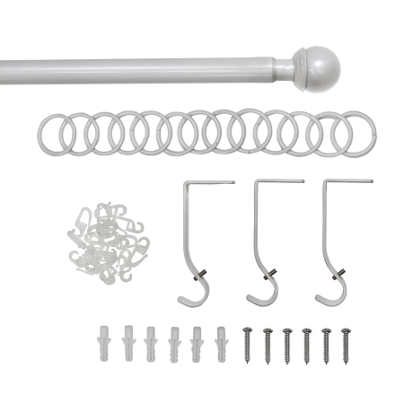 Телескоп.однорядн.карниз, Наконечник Классика, Жемчуг, 16/19мм ,160-320см,