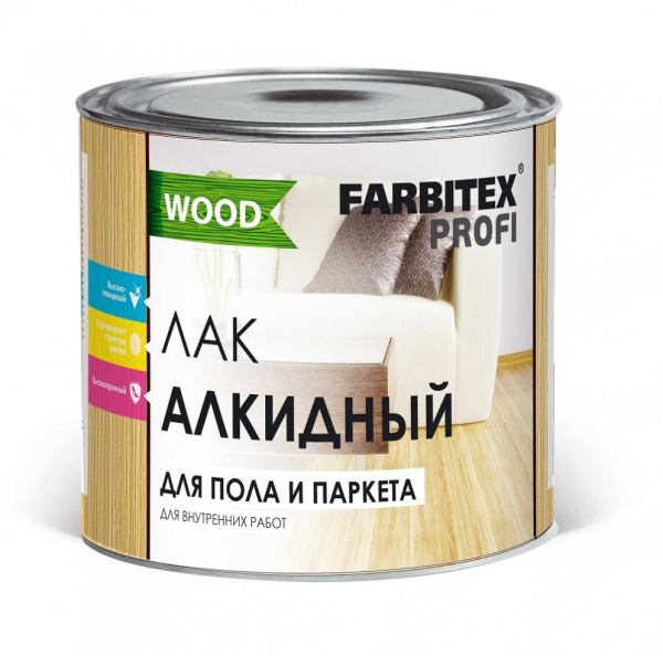 Лак паркетный алкидный "FARBITEX" 1,9л
