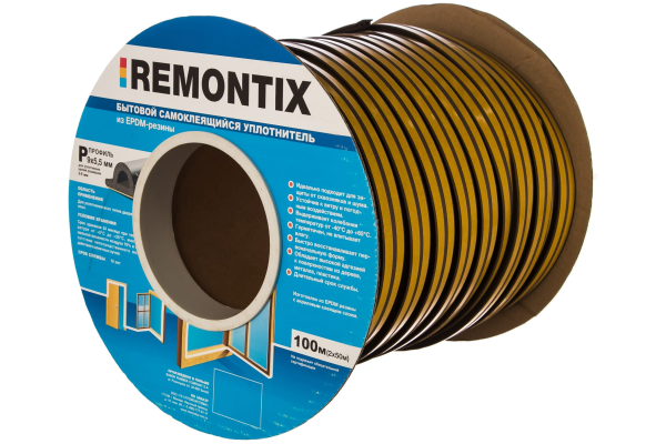 Уплотнитель Р 9х5,5мм коричневый "Remontix" Польша (100м)