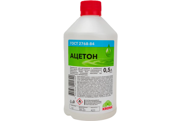 Ацетон ПЭ ХИМИК / KRONA ГОСТ  0,5л