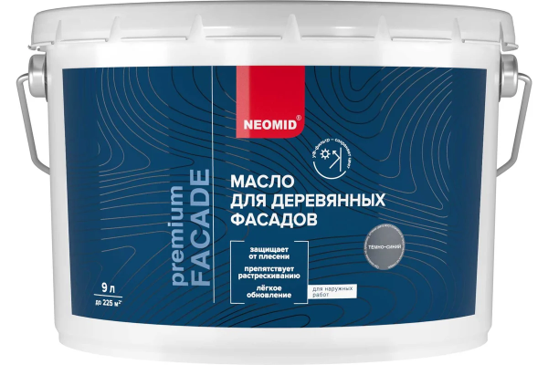 Масло для деревянных фасадов "NEOMID PREMIUM FACADE" темно-синий 9,0л