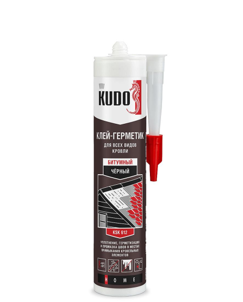 Клей-герметик "KUDO" HOME битумный для всех видов кровли черный KSK-612 280мл (12)