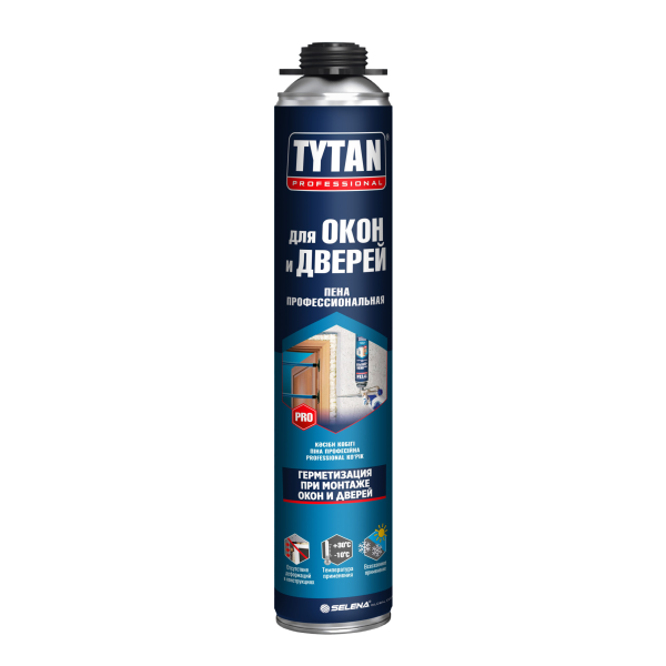 Пена "Tytan Professional" Для окон и дверей бытовая всесезонная 750мл (12)