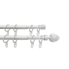 Телескоп.двухряд.карниз, Наконечник Орех, Жемчуг, 16/19мм ,160-320см,