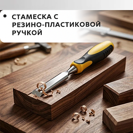 Стамеска с резино-пластиковой ручкой Стамеска с резино-пластиковой ручкой