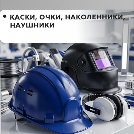 Каски, очки, наколенники, наушники